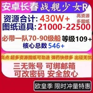 战舰少女R官服单号总合计430万资源