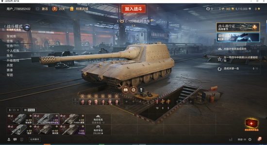 坦克世界【14辆坦克2辆X坦克】4005、白兔、4辆金币