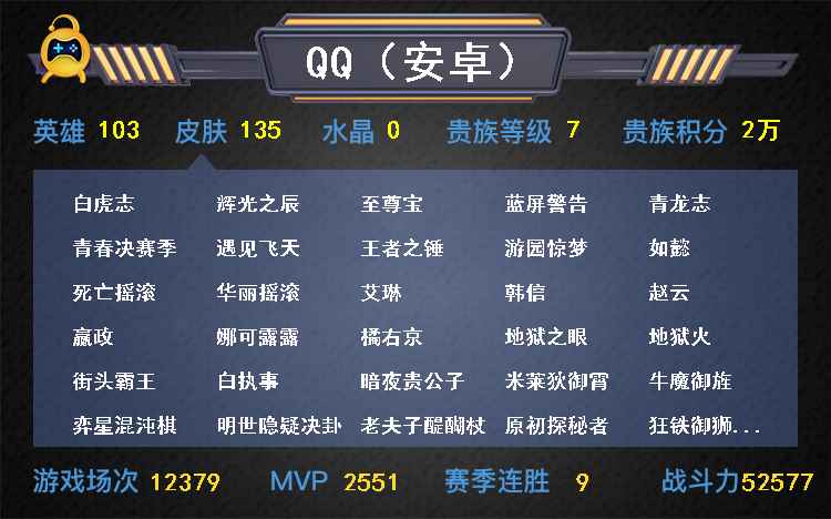 王者荣耀【103英雄135皮肤】白虎志青龙志青春决赛季至尊宝遇