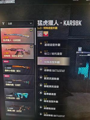 绝地求生（PUBG）满级762猛虎98绿烟尼尔