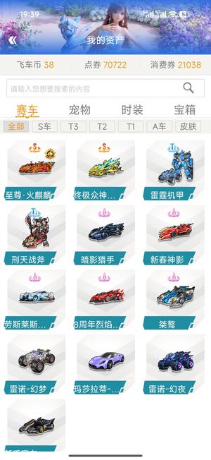 QQ飞车【163级】s至尊火麒麟终极众神退游