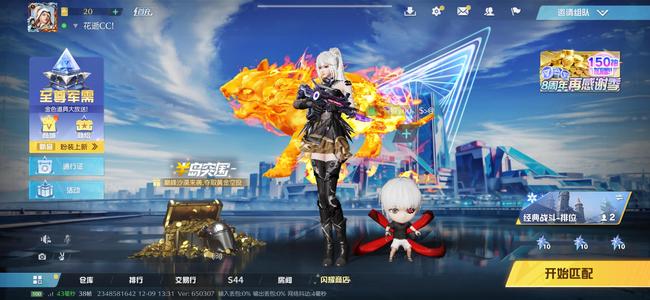 荒野行动【苹果版】老虎僚机满级衣服金枪各种金皮肤