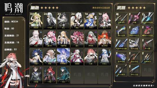 鸣潮【80级】【MC534】80级/53黄