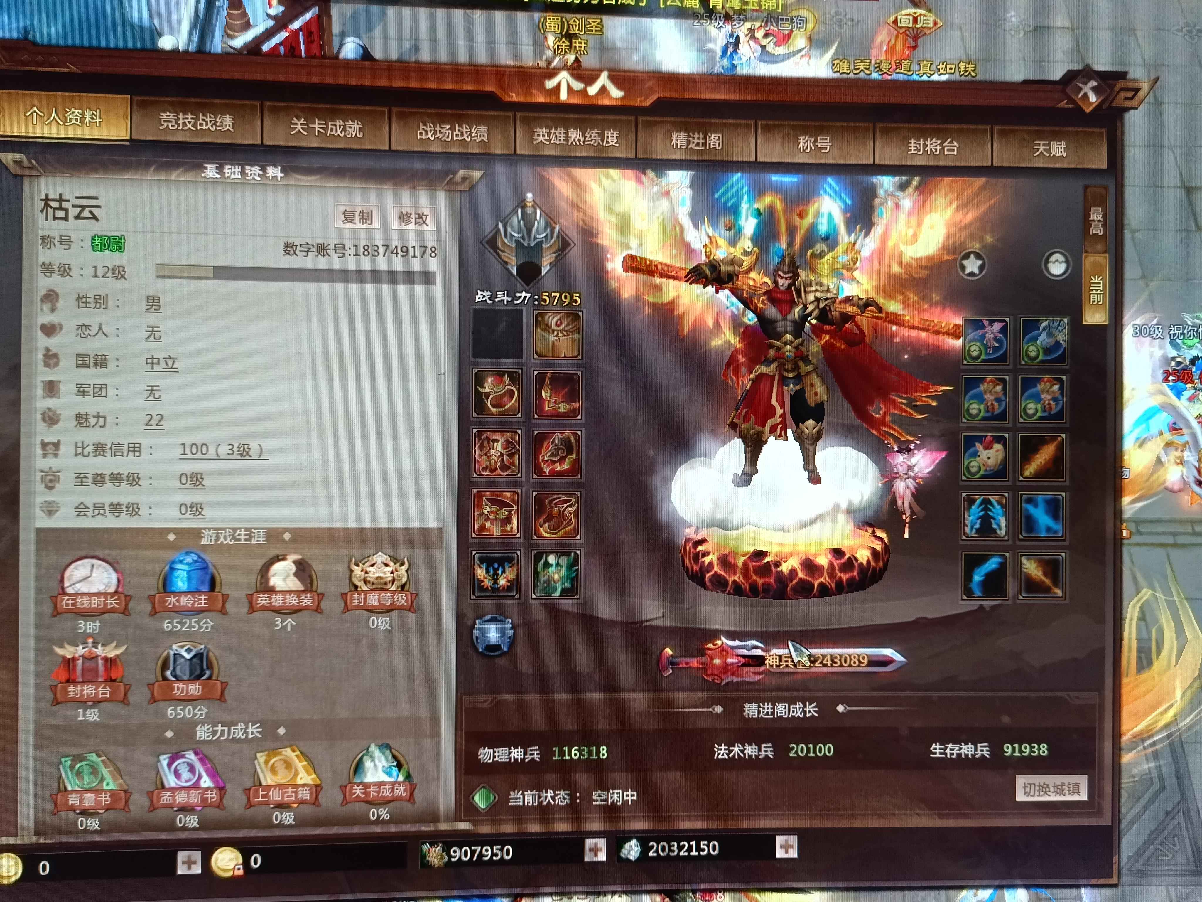 梦三国2（端游）【12级2】官渡之战物理进阶套送暗金坐翅，