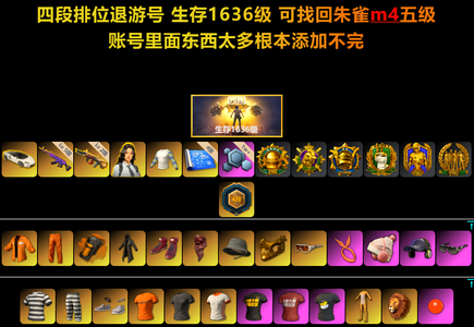 绝地求生（PUBG）四段绝版橙运动退游号