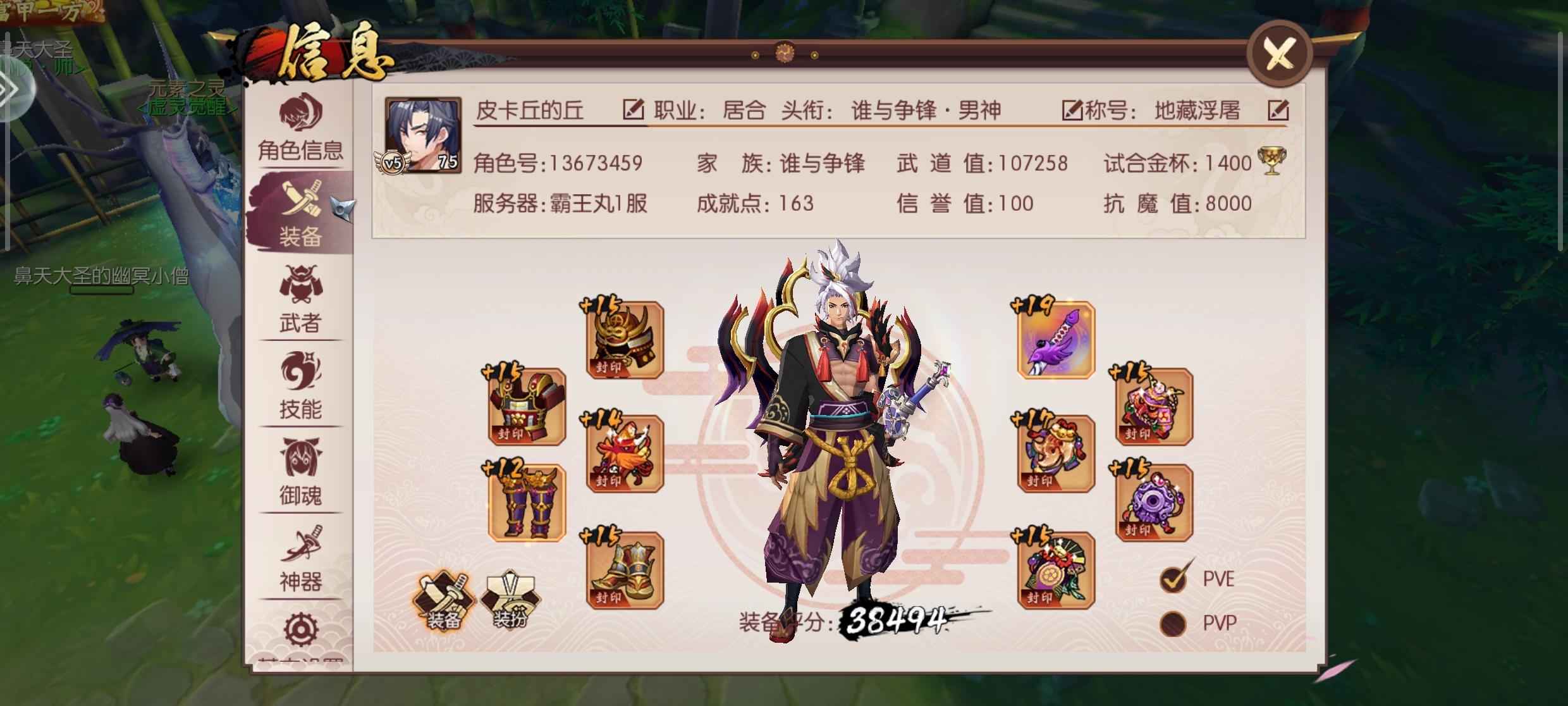 侍魂：胧月传说【75级】19武器天空贵五，290天月卡