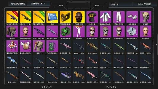 绝地求生（PUBG）7级美杜莎金面黑鬼时空烈日烟雾