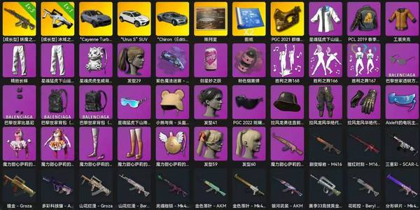 绝地求生（PUBG）妖魔冰域卡宴兰博布加迪烟雾弹