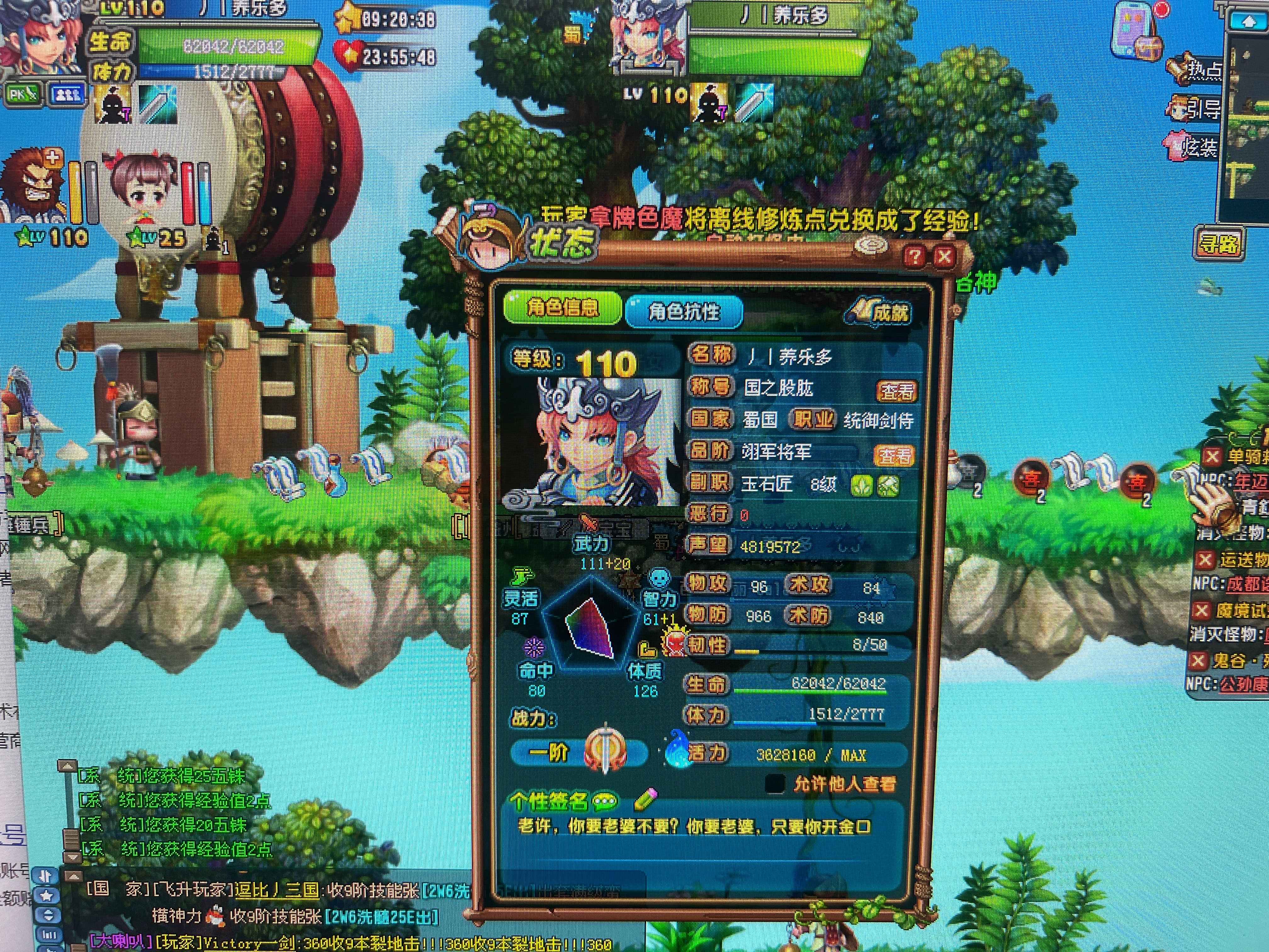 QQ三国【110级剑士】退游了，满融完美技能肉张飞