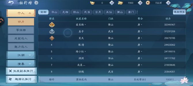 新笑傲江湖【169级】衡山等级号