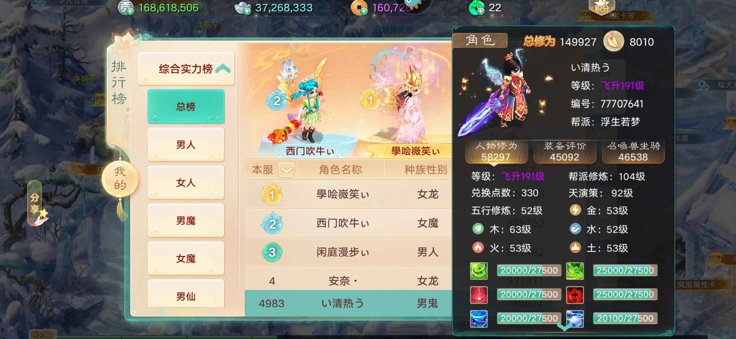 大话西游【道具服3转】飞升大鬼。神兽龙马。