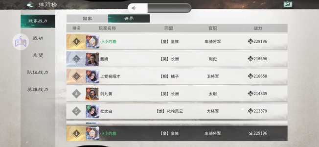 三国：天下归心天下归心超一线榜一号