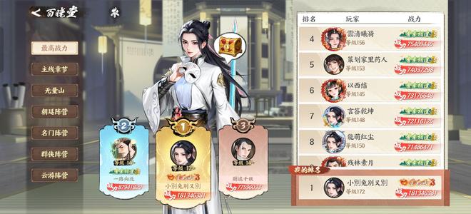 少年歌行：风花雪月【2,8000,0000战力】转区号榜一2.9亿