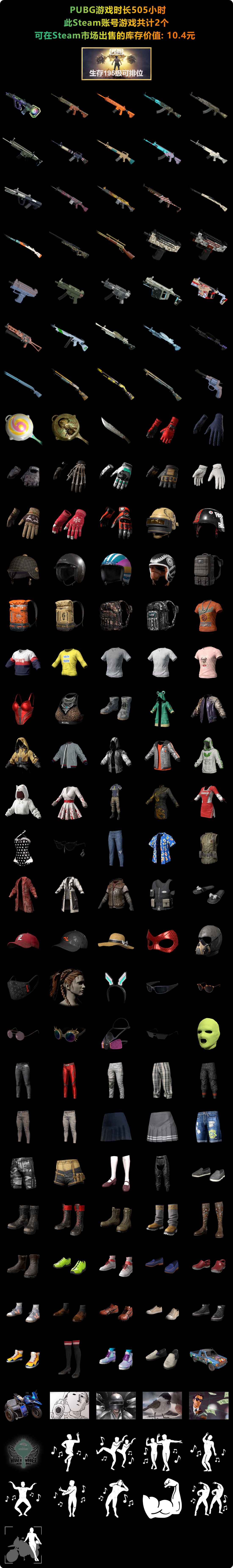 绝地求生（PUBG）195升级AUG绷带ak鸡冠头