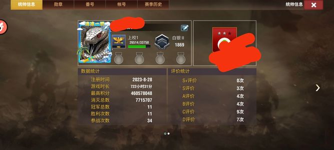 二战风云2【上校1白银2战绩】九卡皮官五驱逐带皮有神策