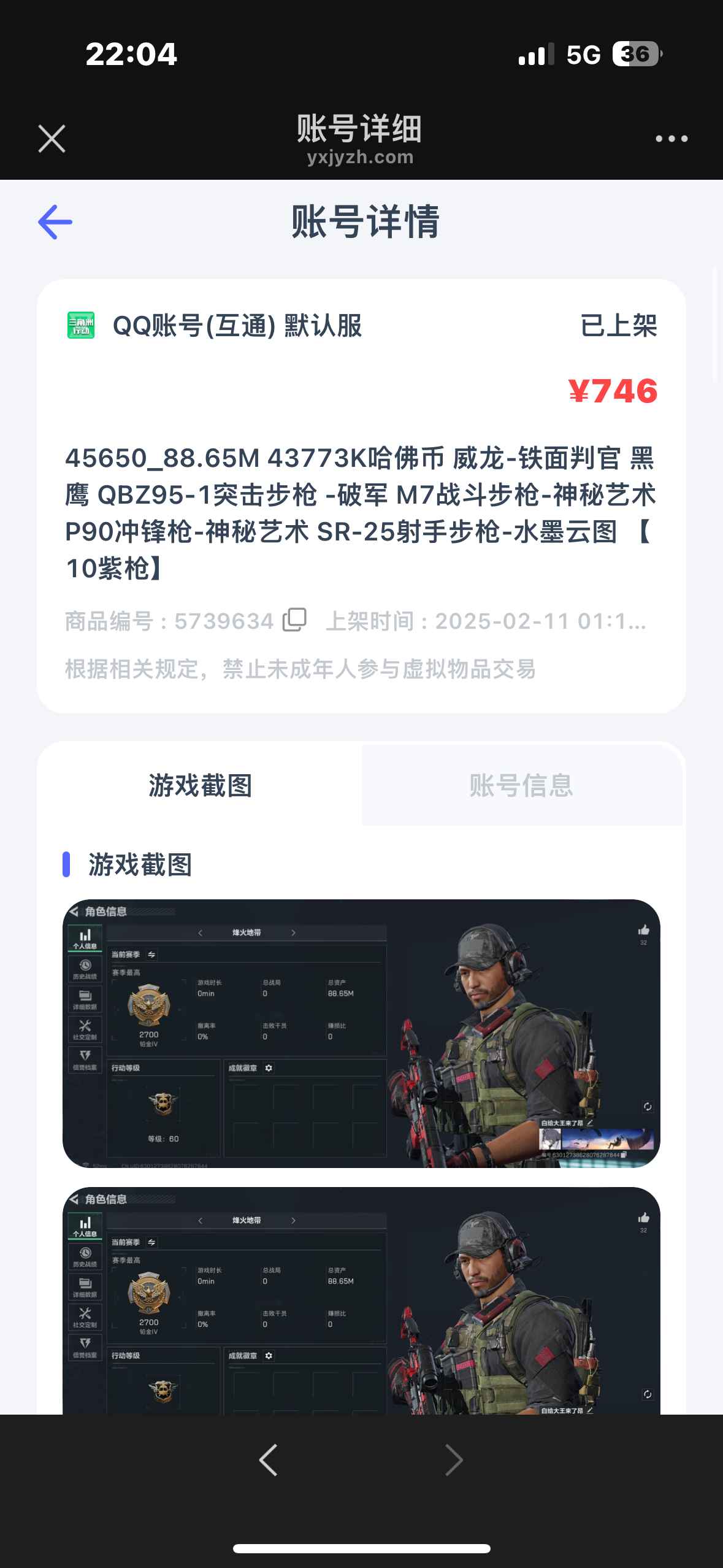三角洲行动【苹果版】【60级】铁面判官便宜卖