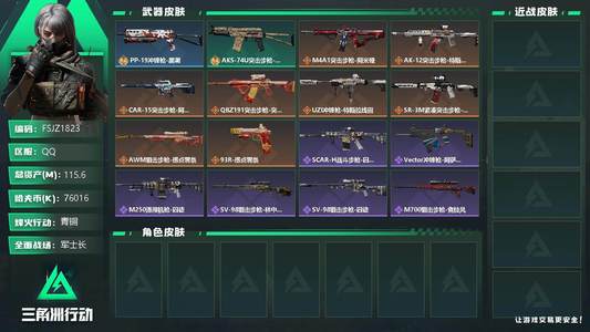 三角洲行动【总资产115M青铜】【商品标题】：三角洲精品54
