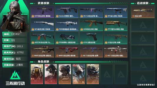 三角洲行动【总资产265M钻石】【商品标题】：【双红单刀  