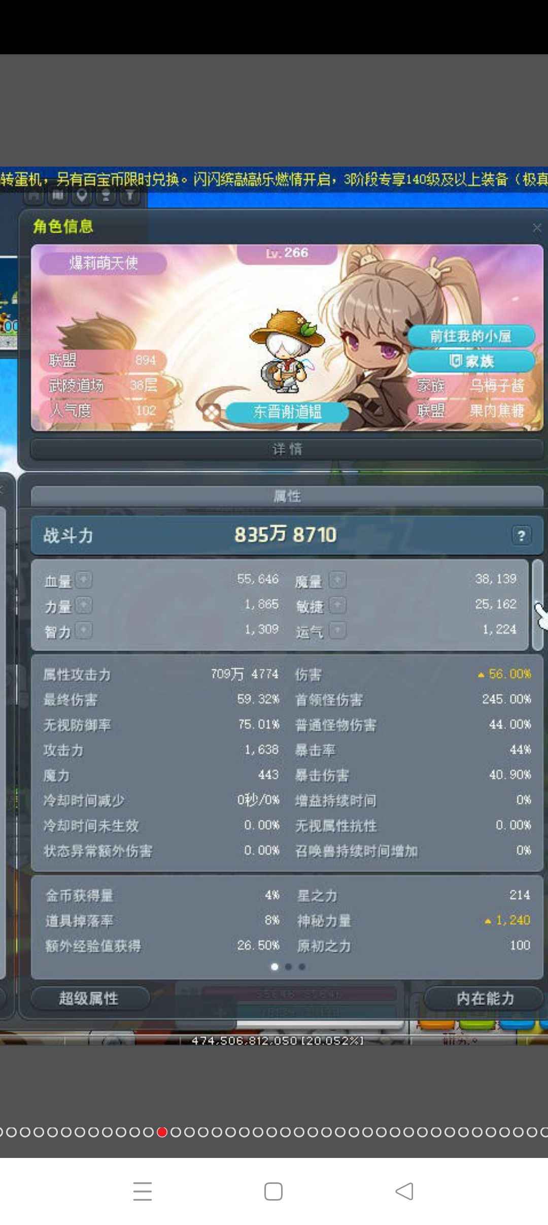 冒险岛（端游）【498级】830万战力SA17星特米武器