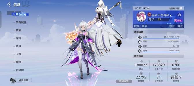 晶核【镰卫战力178000】23武器233共鸣，4件碎