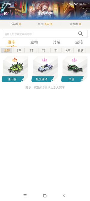 QQ飞车【100级】226s通天晓加两a车