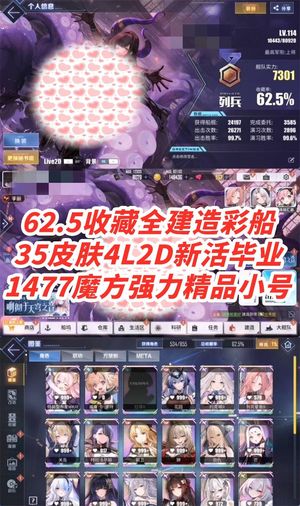 碧蓝航线【1502级, 收藏率】62.5收藏全建彩新活毕业