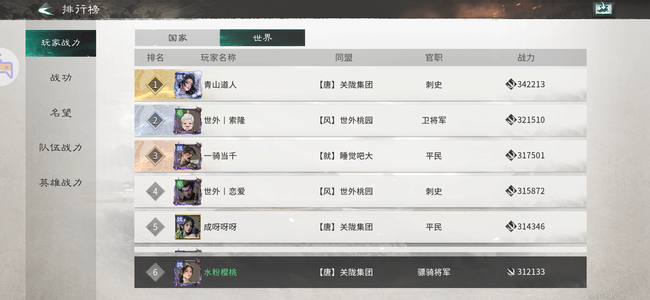 三国：天下归心四队养成，区第4，国榜前6