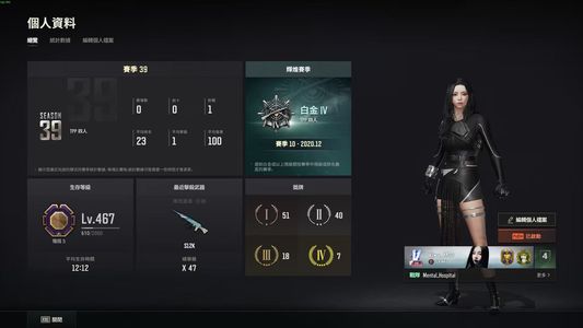 绝地求生（PUBG）生存等级467 名誉等级4 成长武器6 究极 载具2 枪皮女团满猪八戒，跑车