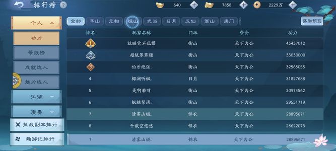 新笑傲江湖【191级】榜七区下周合区