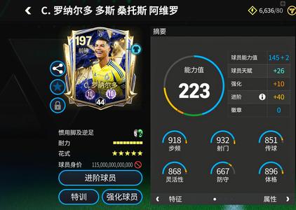 FIFA足球世界【99级】10介c罗有147 146
