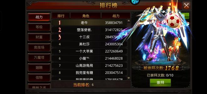 全民奇迹【78级召唤师】18转pk忒厉害的榜6号三角色