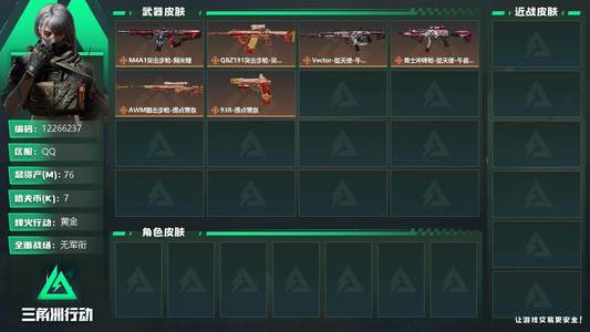 三角洲行动总资产76M 黄金