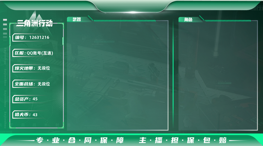 三角洲行动总资产45M 无段位
