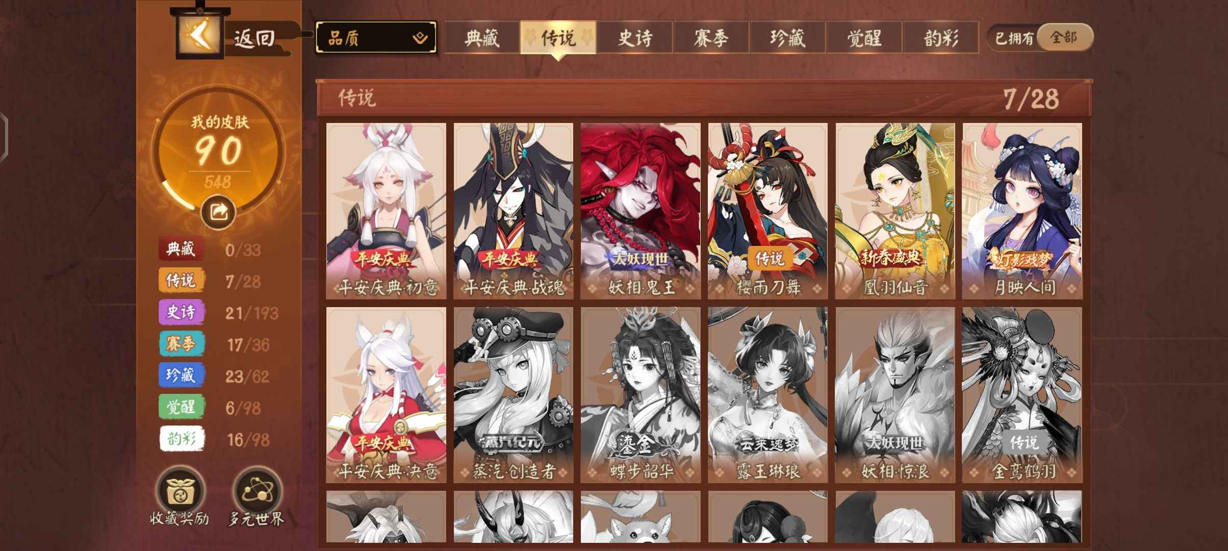 决战平安京【122级】退坑了不想玩了