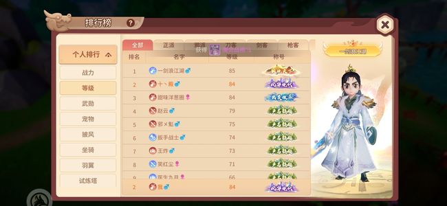 再见江湖【84级】102区，榜三4.5w战力