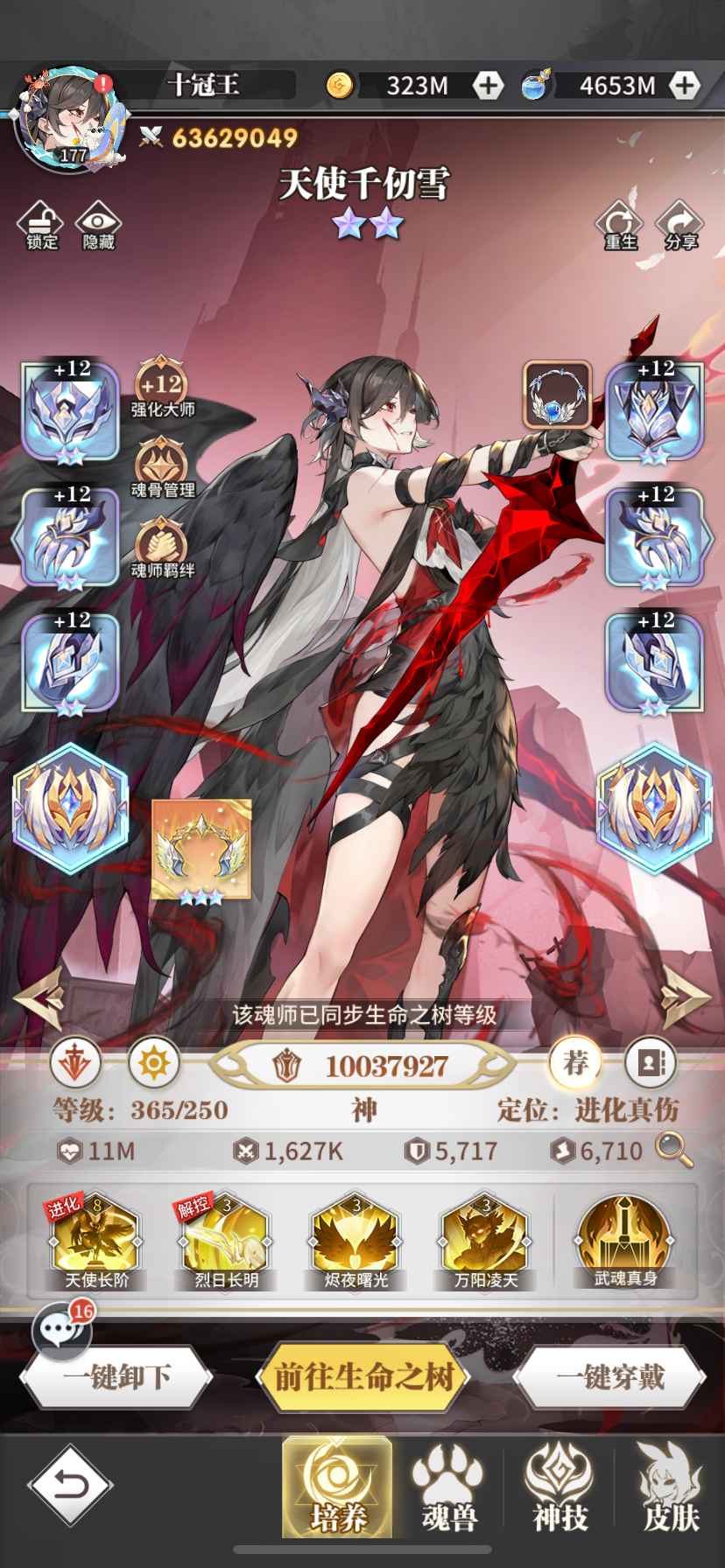 斗罗大陆：武魂觉醒【苹果版】【177级】低价出 天使唐昊有饰品 同源开