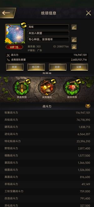 小小蚁国【25级VIP15战力140,0000】运输亮号小氪首先