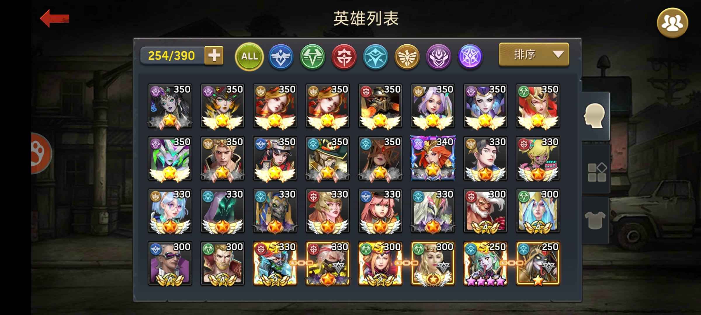 末日血战【324级】满级新虚空满蒂，强势英雄都有