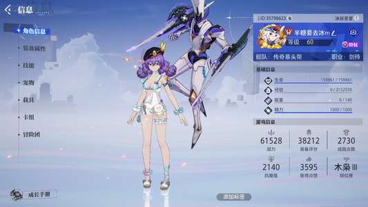 晶核赛季服剑侍6.2万战力