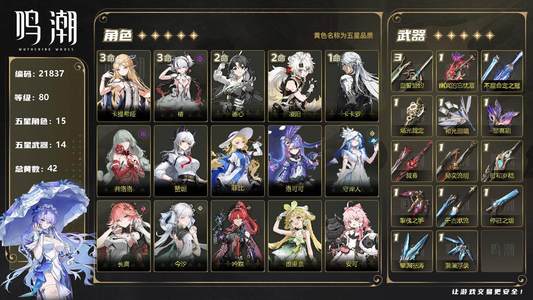 鸣潮【80级】10女团9专武带60抽 31