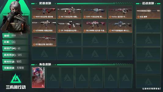三角洲行动总资产65M 1干员外观 钻石