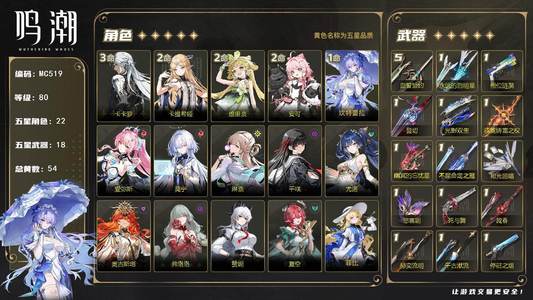 鸣潮带1200月相 1w 星声 