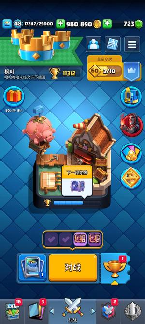 皇室战争【48级】满级觉醒超骑，多十四