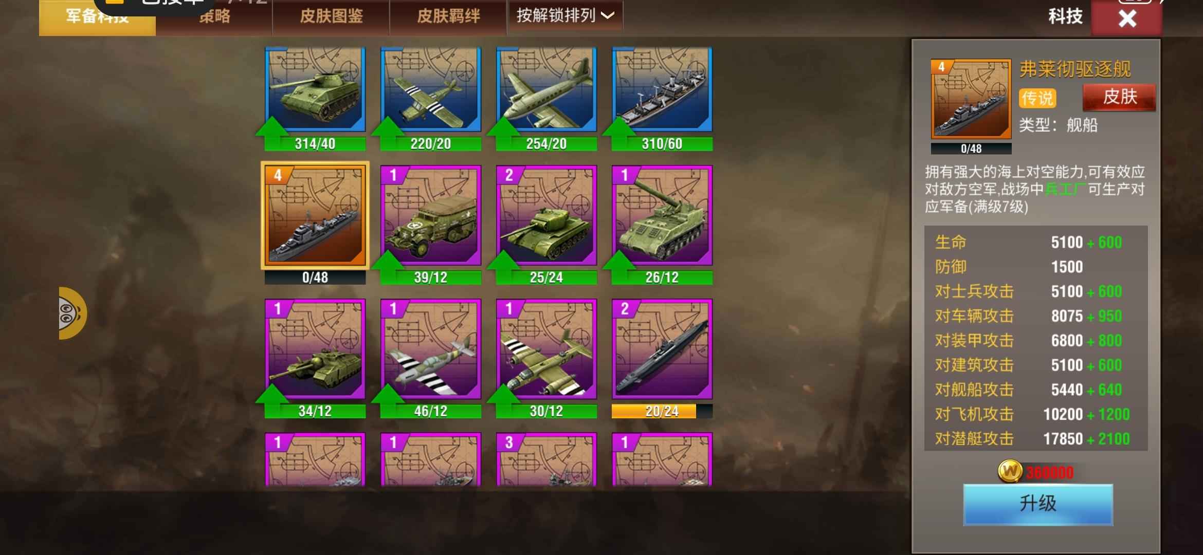 二战风云2【1级】准五橙驱官有钱江组合