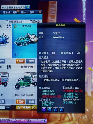 QQ飞车【165级】两个全29龙a，雷诺樱花皮