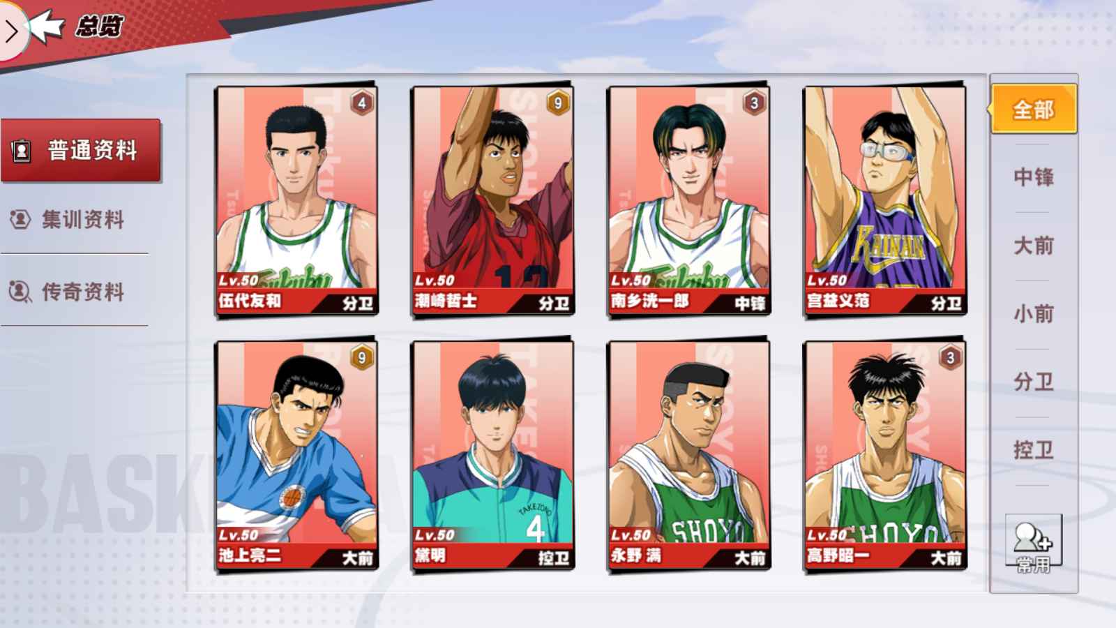 灌篮高手【苹果版】【80级】全人物满级，荣耀四人满天赋
