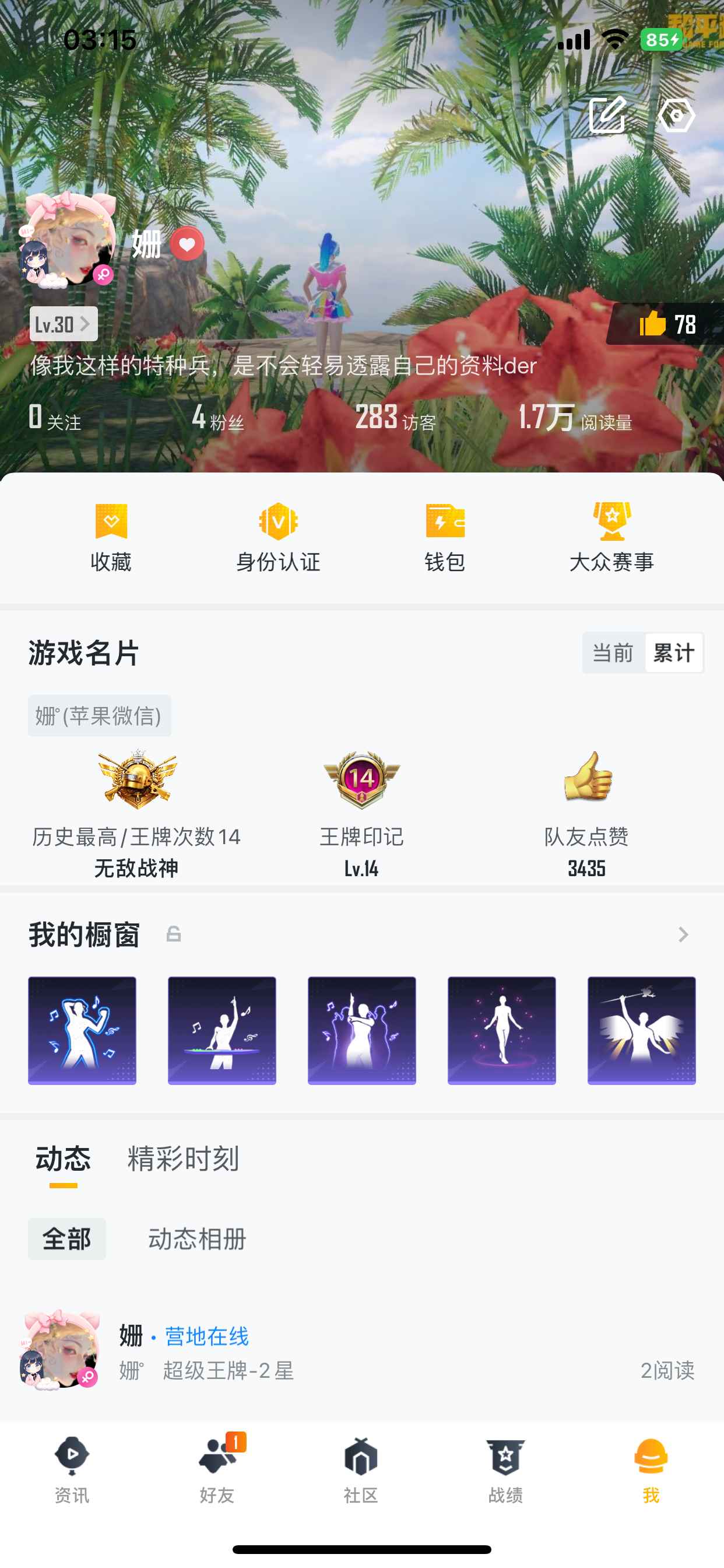 和平精英【苹果版】自玩多皮肤高热优质号