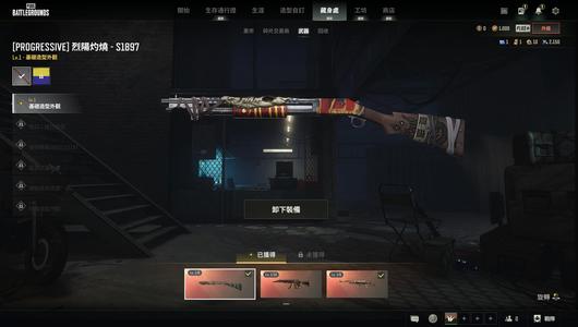 绝地求生（PUBG）3成长武器百搭脸1图蓝烟枪