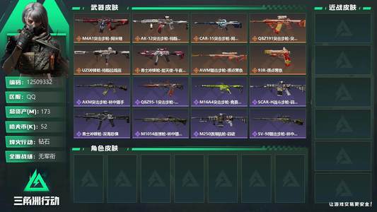 三角洲行动总资产173M 钻石