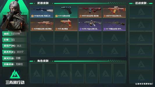 三角洲行动【总资产36M白银】【商品标题】：
【典藏外观】